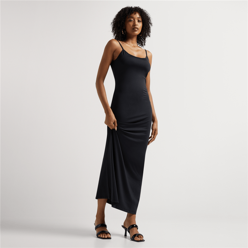 Y&G Soft Maxi Slip Dress - Black