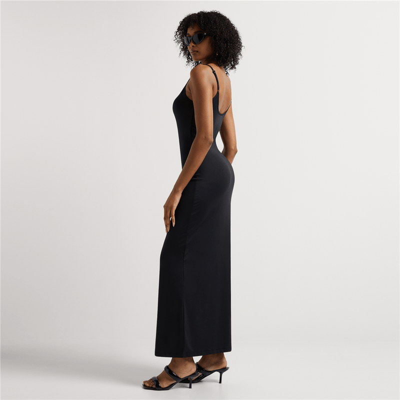 Y&G Soft Maxi Slip Dress - Black
