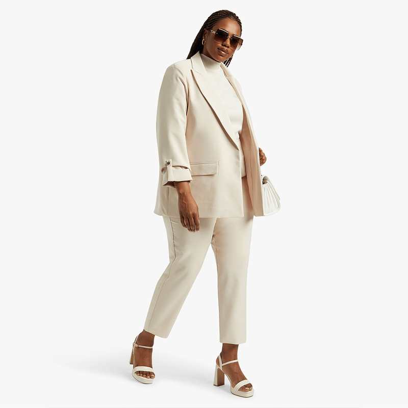 Tab Sleeve Single Breast Blazer