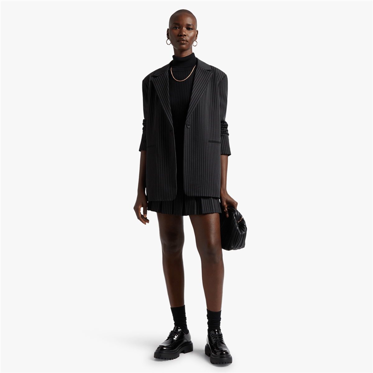 Y&G Pinstripe Boyfriend Blazer