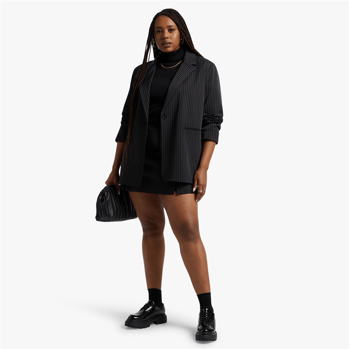 Y&G Pinstripe Boyfriend Blazer