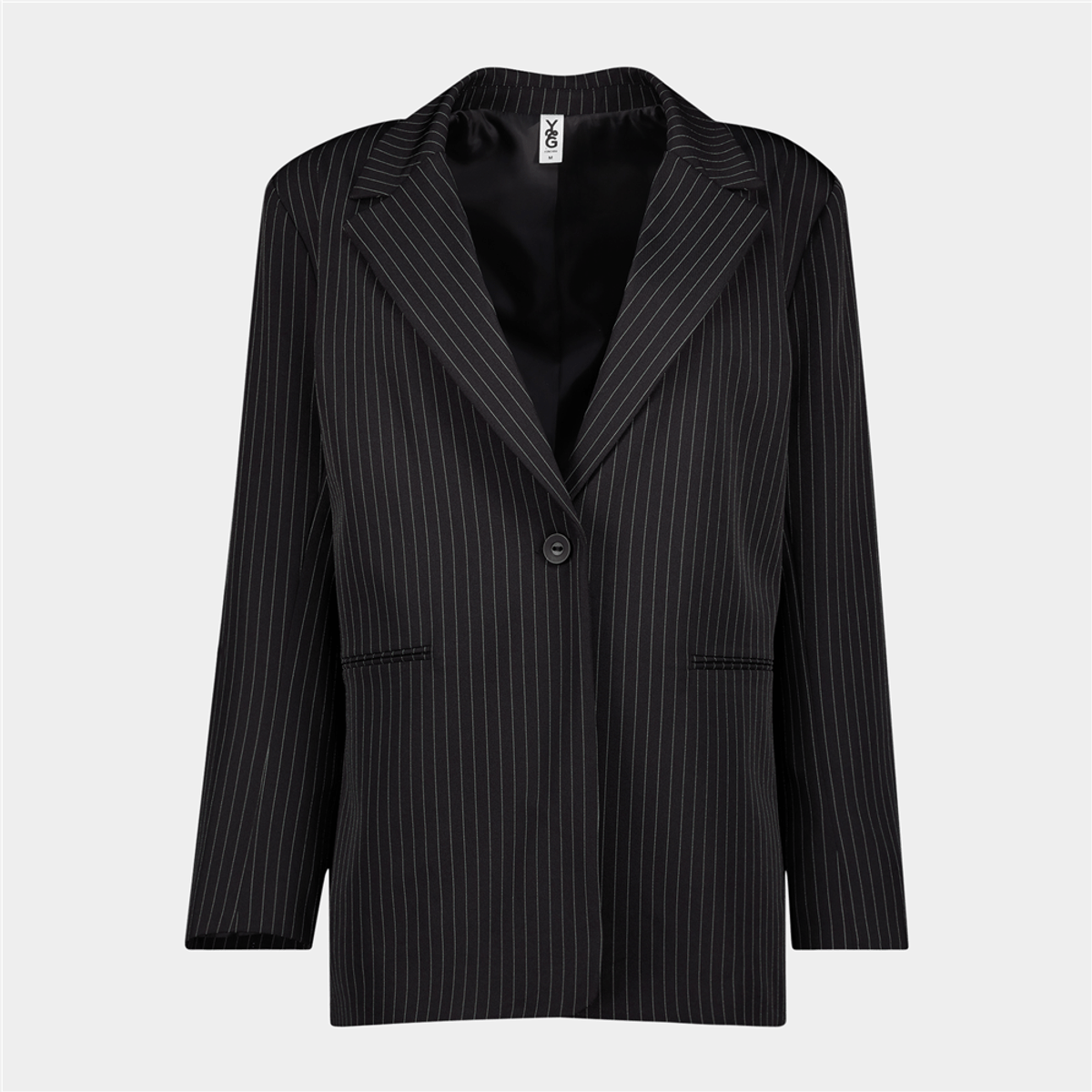 Y&G Pinstripe Boyfriend Blazer