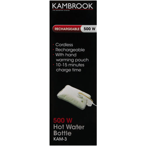 Kambrook Electric Hot Water Bottle With Pouch Grey