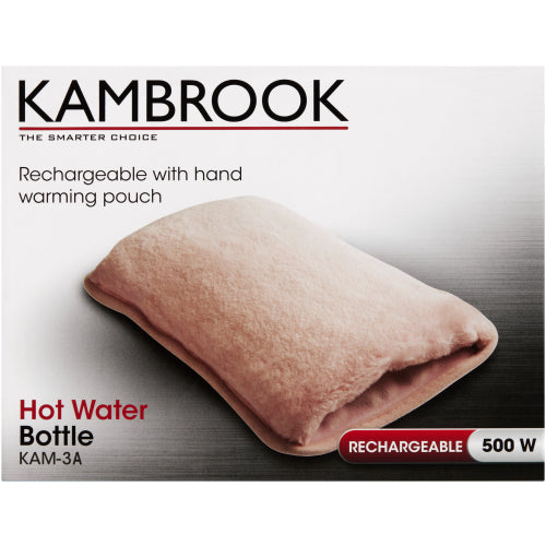 Kambrook Electric Hot Water Bottle With Pouch Pink
