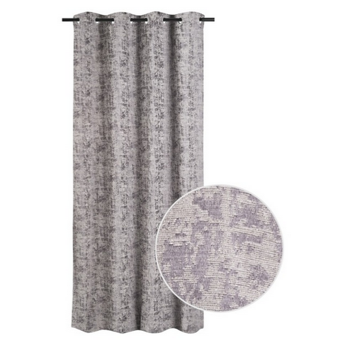 Jacquard Damask Eyelet Curtain - Grey (2500 x 2300mm)