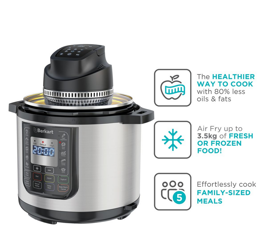 Berkart 8L Digital Multi-Cooker - Pressure Cooker & Air Fryer