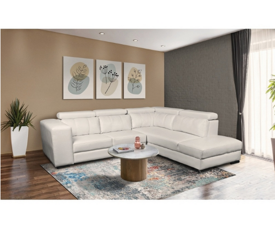 Texas 2 Piece Corner Lounge Suite - Ice White