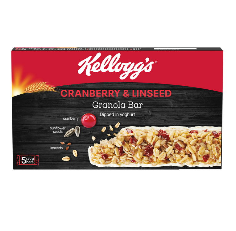 Kellogg's Granola Bar Cranberry & Linseed Multipack 5 x 36g