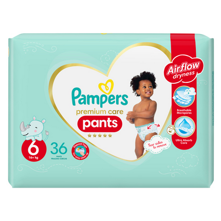 Pampers Premium Care Pants Size 6, 36 Nappies