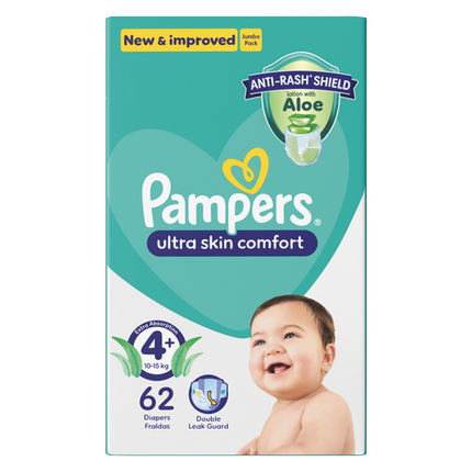 Pampers Baby Dry Size 4+ Jumbo Pack 62 Nappies