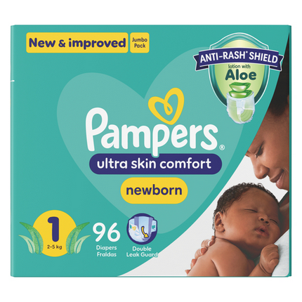 Pampers New Baby Size 1 Jumbo Pack 96 Nappies
