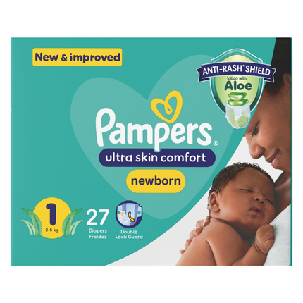 Pampers New Baby Size 1 Carry Pack 27 Nappies