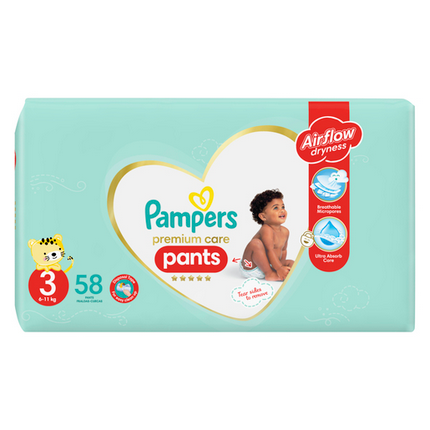 Pampers Premium Care Pants Size 3, 56 Nappies