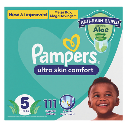 Pampers Size 5, Mega Box 111 Nappies