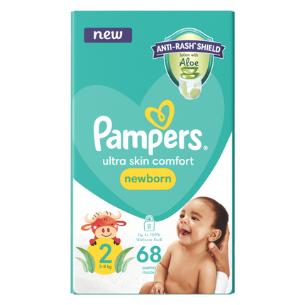 Pampers New Baby Size 2, 68 Nappies