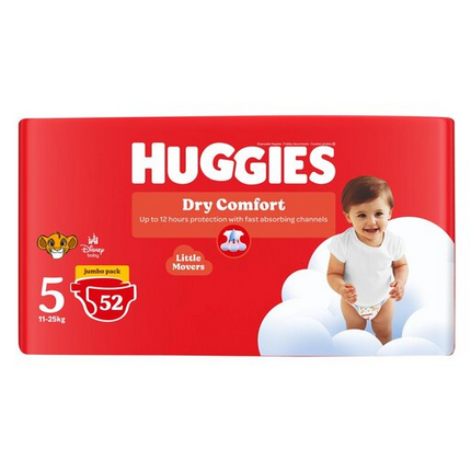 Huggies Dry Comfort Diapers Jumbo Pack Size 5 52 Pack