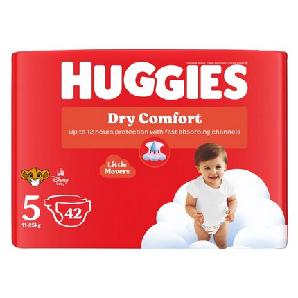 Huggies Dry Comfort Nappies Value Pack S5 42 Pack