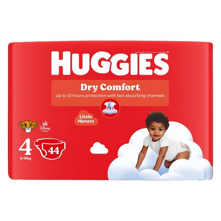 Huggies Dry Comfort Size 4 Nappies 44 Pack