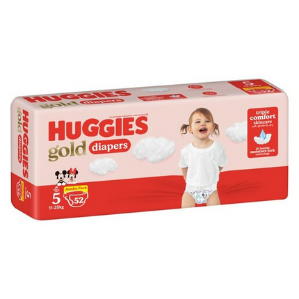 Huggies Gold Size 5 (15+kg) Jumbo Pack 58 Nappies