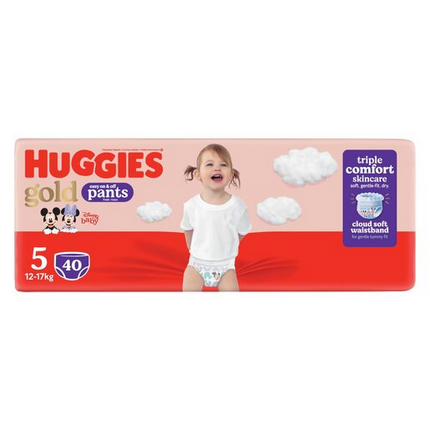 Huggies Gold Pants Size 5, Value Pack 40 Nappies