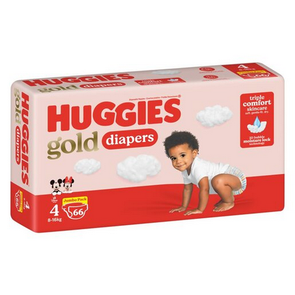 Huggies Gold Size 4 (8-14kg) Jumbo Pack 66 Nappies