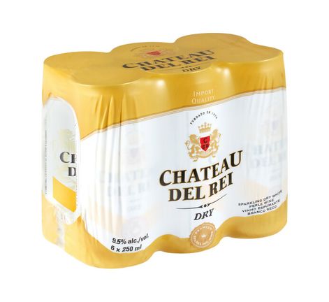 Chateau Del Rei Sparkling Dry White Perle Wine 250ml x 6 - HoodMarket