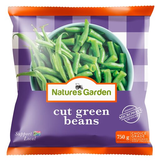 Natures Garden Frozen Plain Cut Green Beans 750g