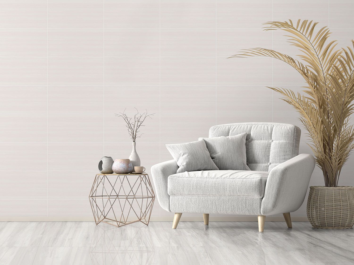 Futura Vibes White Shiny Ceramic Wall Tile - 600 x 300mm