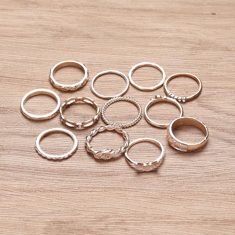 Vintage Diamond Ring Set Twelve Combination Eagle Winding Knotted