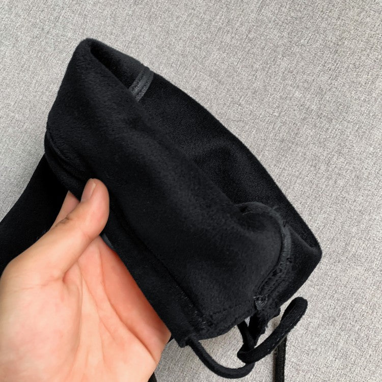 Bowtie High Heel Slip On Suede Leather Over Knee Boots