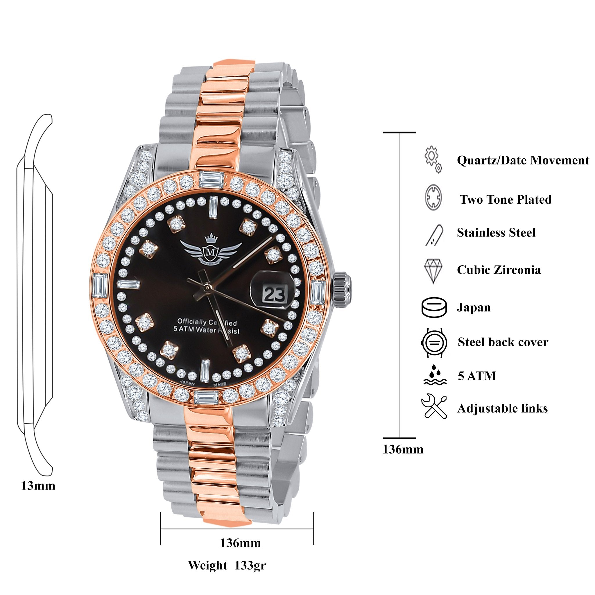 MAJESTY STEEL CZ WATCH | 5303649