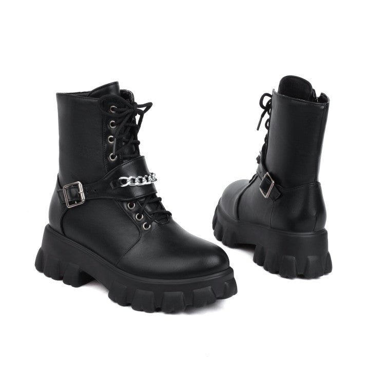 Women's short boots platform High Heel Block Heel Ankle boots