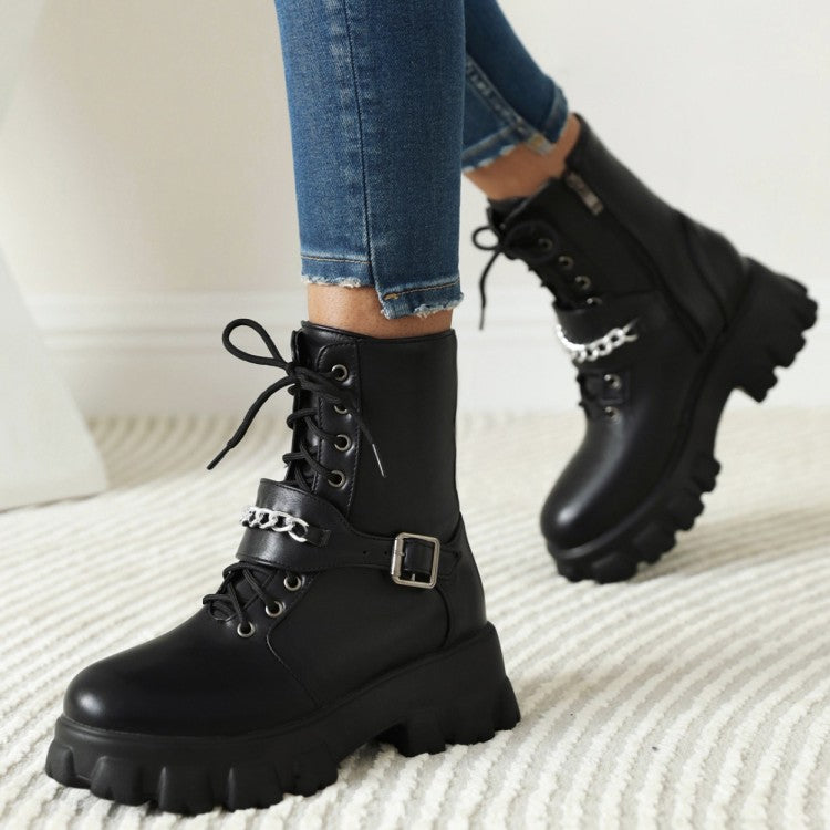 Women's short boots platform High Heel Block Heel Ankle boots