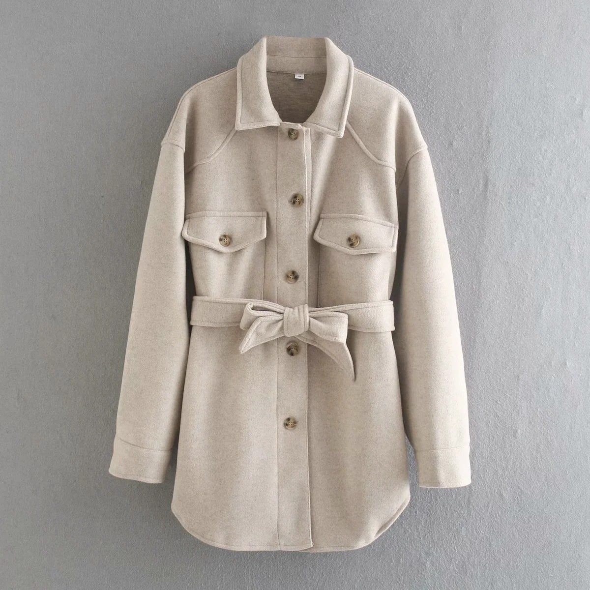 Single-breasted Woolen Coat Outwear