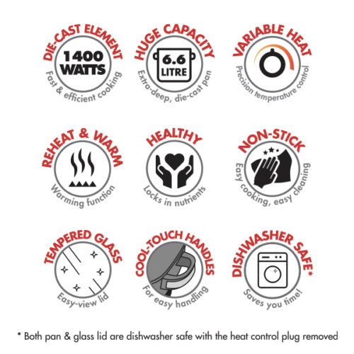 Bennett Read 6.6L 6.6L Die Cast Electric Frying Pan