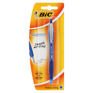 Bic Atlantis Blue Retractable Ballpoint Pen - myhoodmarket