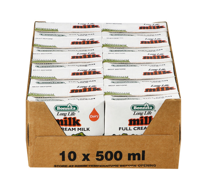 Bonnita UHT Milk Full Cream (10 x 500ml)