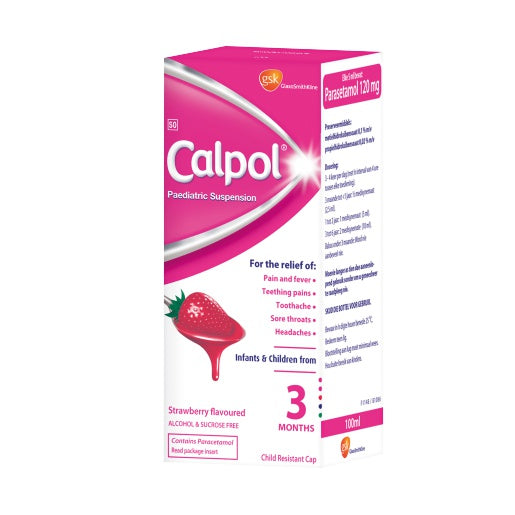 Calpol Paediatric Suspension 100ml Strawberry