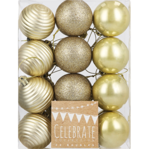 Celebrate Collection Christmas Baubles 24 Pack