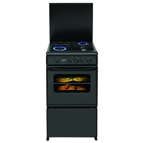 Defy 50cm Black Gas 4 Burner Freestanding Stove DGS168