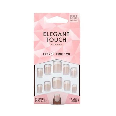 Elegant Touch False Nails Short Natural Frnch Pink