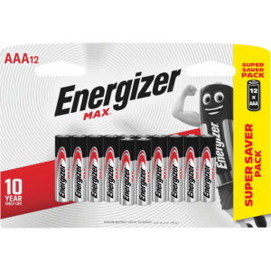 Energizer Max AAA Alkaline Batteries 12 Pack - myhoodmarket