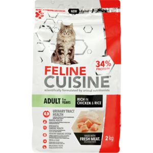 Feline Cuisine Chicken & Rice Flavoured Dry Adult Cat Food 2kg