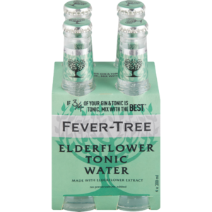 Fever-Tree Elderflower Tonic Water Bottles 4 x 200ml