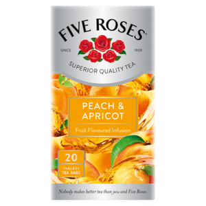 Five Roses Peach & Apricot Fruit Flavoured Infusion Teabags 20 Pack - myhoodmarket