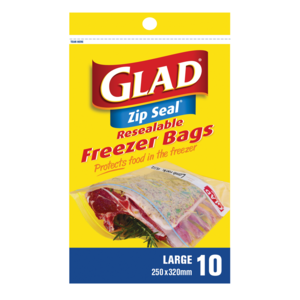 Glad Resealable Freezer Bags 10 Pack