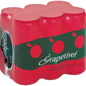 Grapetiser Sparkling Red Grape Juice Cans 6 x 330ml