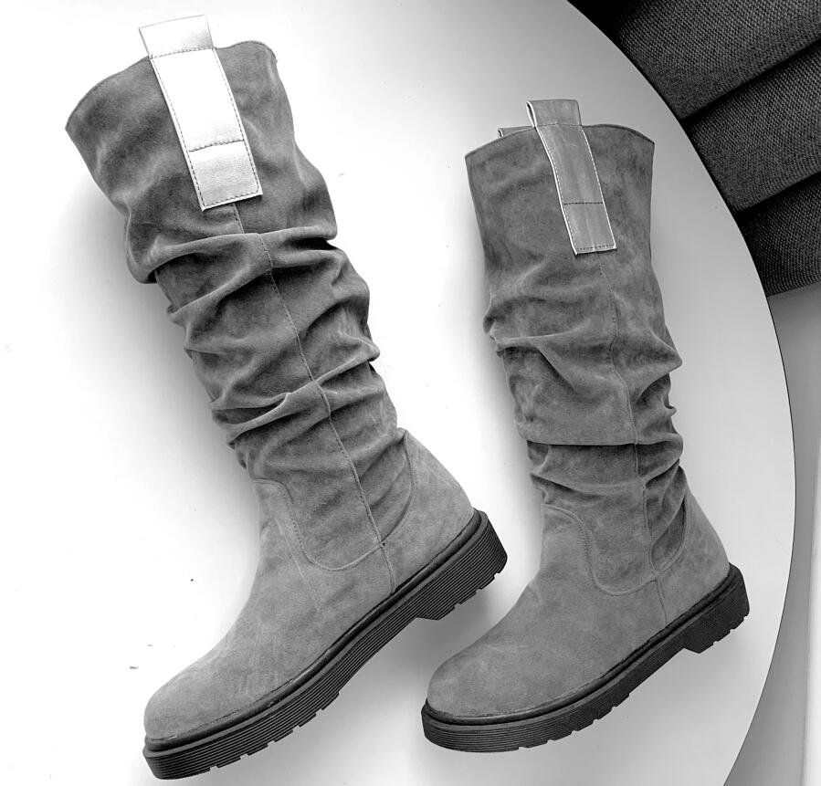 Women Mid-Calf Boots Casual
Flat Western Cowgirl Shoes Women Fall