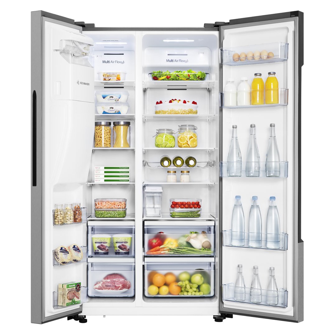 HISENSE 535L INOX FINISH SIDE BY SIDE FRIDGE H700SI-IDL