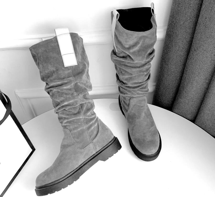 Women Mid-Calf Boots Casual
Flat Western Cowgirl Shoes Women Fall